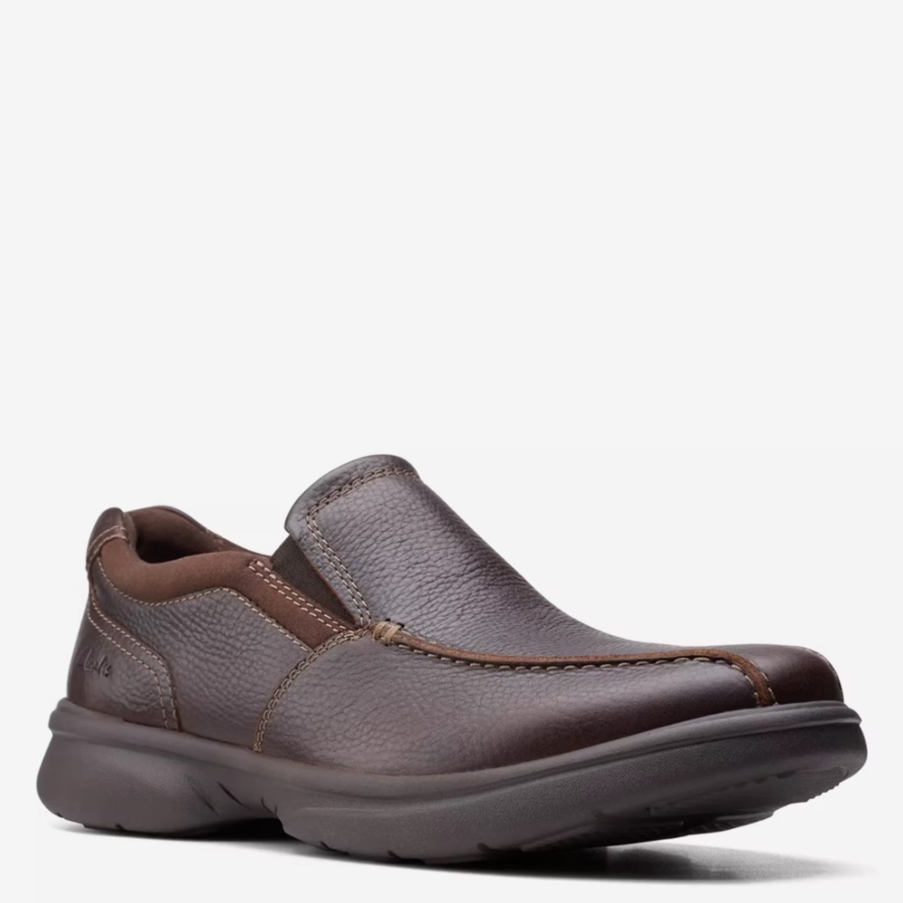 NWT Clarks Bradley Step Loafer Leather Dark Brown Shoes Size 8